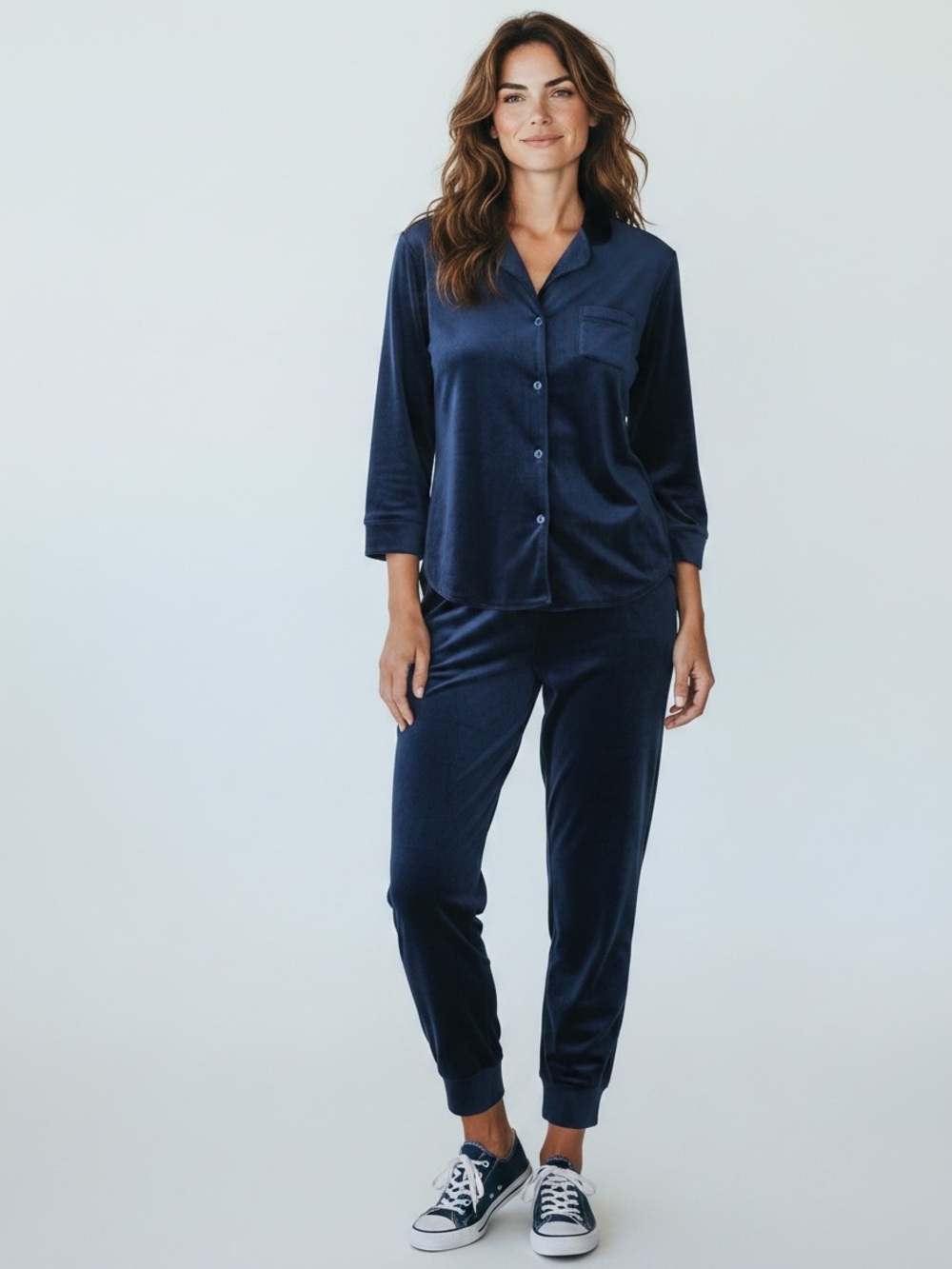 NWT Jockey Navy Y2K Quite Luxury Velour 2-Piece Track Jogger Set Size S